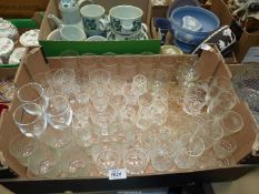 A large quantity of glasses to include; crystal wine glasses, brandy glasses,