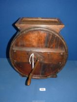 A table top late Victorian wooden butter Churn, 16" high.