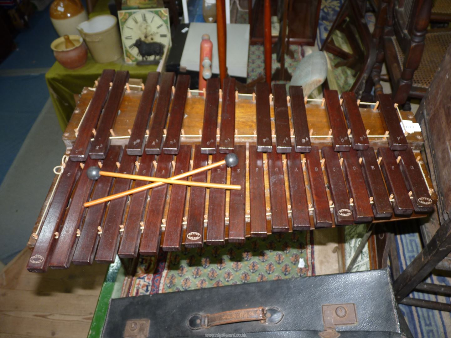 A Besson London 32 note refurbished Xylophone with case. - Image 2 of 3