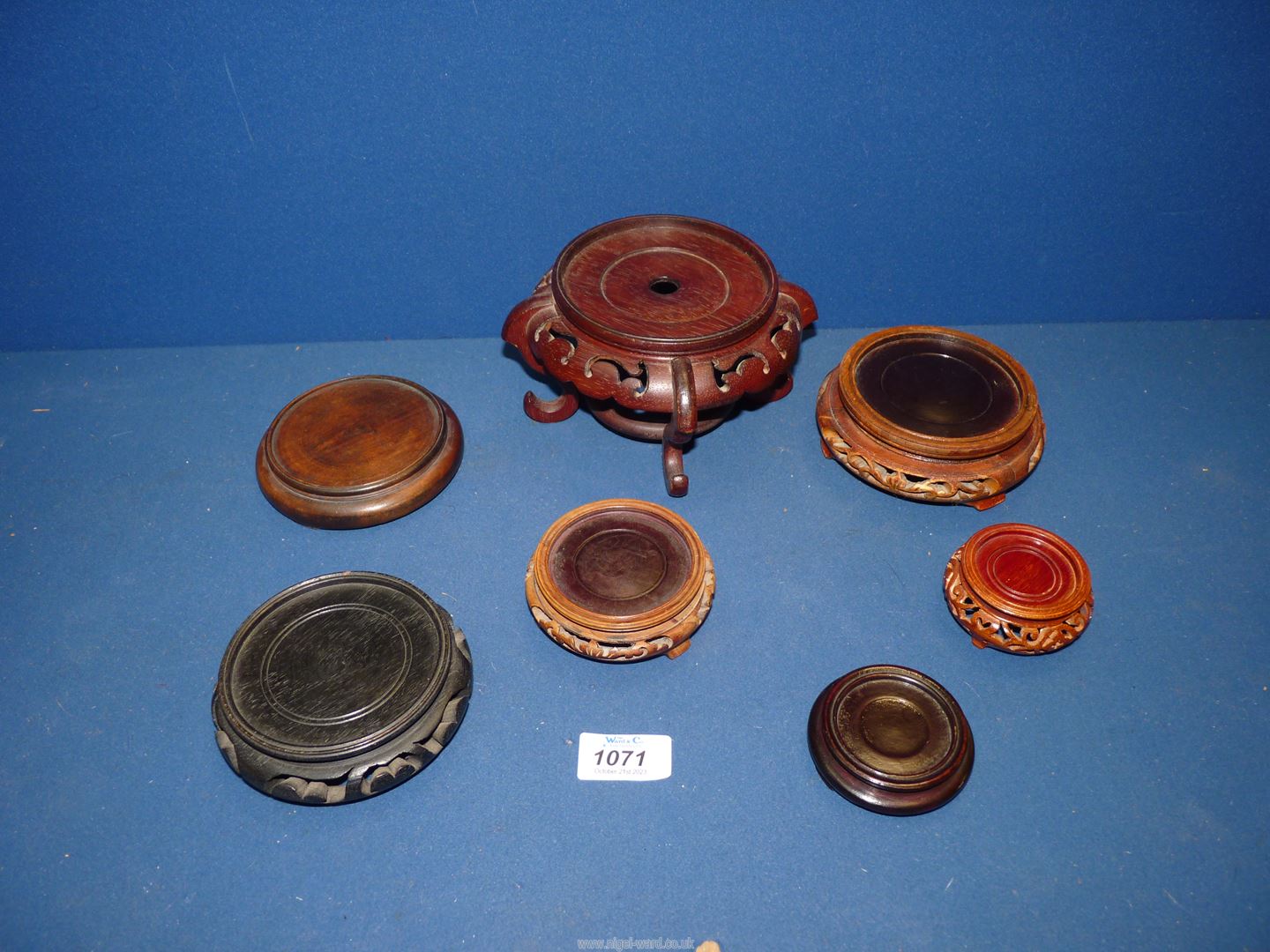 Several miscellaneous carved Chinese stands.