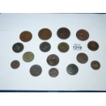 A quantity of Georgian copper coinage 1719-1822 including: 1719 George I farthing,