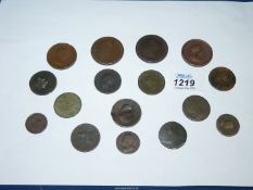 A quantity of Georgian copper coinage 1719-1822 including: 1719 George I farthing,
