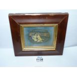 A framed Minature of erotic scene painted on ivory,