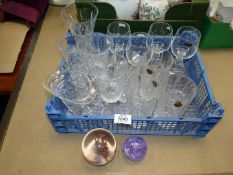 A small quantity of glass including four RCR lemonade/water glasses, Caithness pebble paperweight,