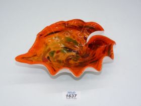 A biomorphic 'Tutti Frutti' glass bowl with aventurine inclusions among multi-coloured swirls and