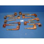 A hoard of 14 Briar pipes by various makers.