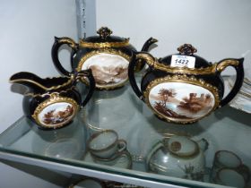 An E. Brookes Encaustic part tea set, patent no.