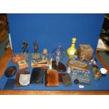 A quantity of miscellanea including leather wallets, Dunhill Tobacco jar,