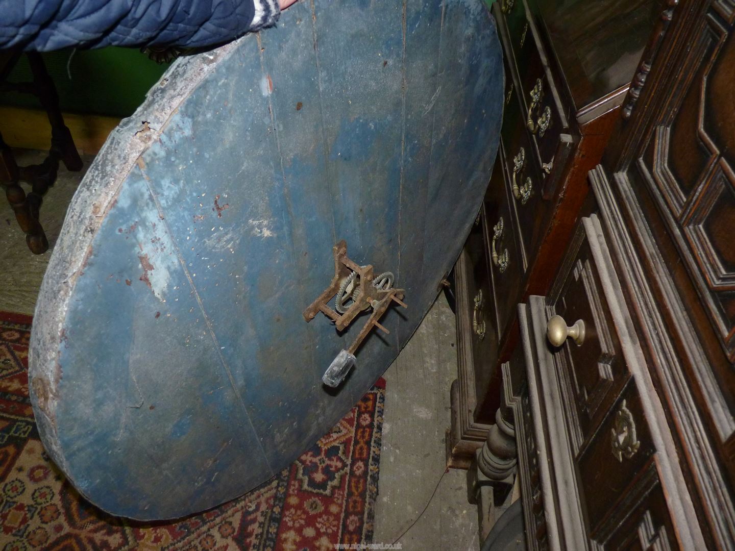 A French 19th Century zinc surround tower clock, face diameter 36". - Image 2 of 2