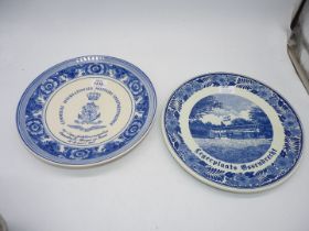 Two Delft plates including one for 1977 International Military Sports Games.