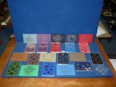 A quantity of 1972-1982 UK Proof coins in cases and sleeves.