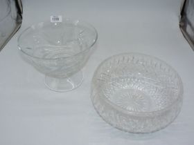 A Royal Doulton footed fruit bowl and a cut glass fruit bowl.