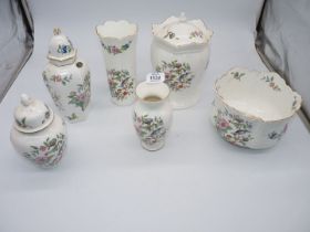 A quantity of Aynsley 'Pembroke' china including large lidded pot, jardiniere, ginger jars and vase.