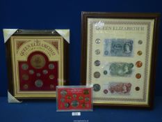 Three sets of 1953 Elizabeth II Coins in presentation frames/cases for Silver Jubilee.
