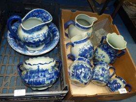 A large quantity of Ironstone jugs and bowls etc. Two boxes in total.
