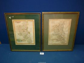 Two antique framed Maps of Buckinghamshire; one dated 1830, 15 1/4" x 12 1/2".