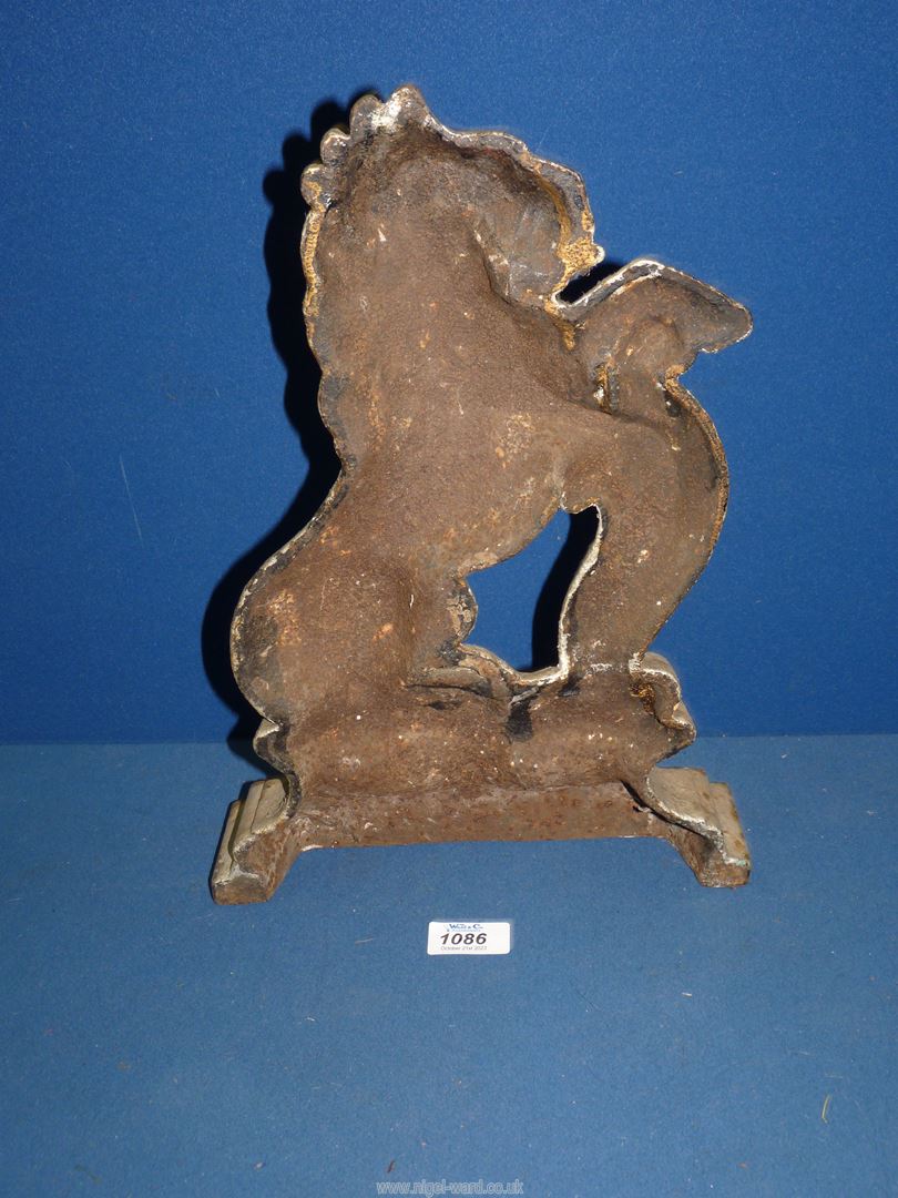 A Doorstop in the form of a lion on its haunches, 15 1/4" tall. - Image 2 of 2