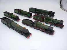 Six nicely detailed display models of tender locomotives of approximately "00" scale and including