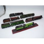 Six nicely detailed display models of tender locomotives,