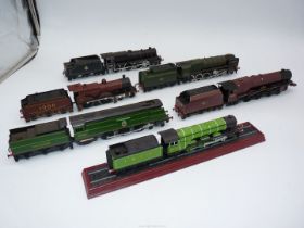 Six nicely detailed display models of tender locomotives,
