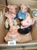 A Family set of five National Westminster Bank Piggy banks,