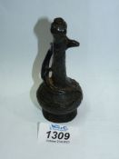 An antique Chinese bottle vase with entwined dragon, dark age patina in semi excavated condition,