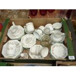 A Johnson Brothers Eternal Beau tea and dinner ware including cups, saucers, desert dishes,