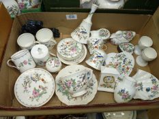 A quantity of Aynsley 'Pembroke' china including coffee cans and saucers, miniature clock, bells,