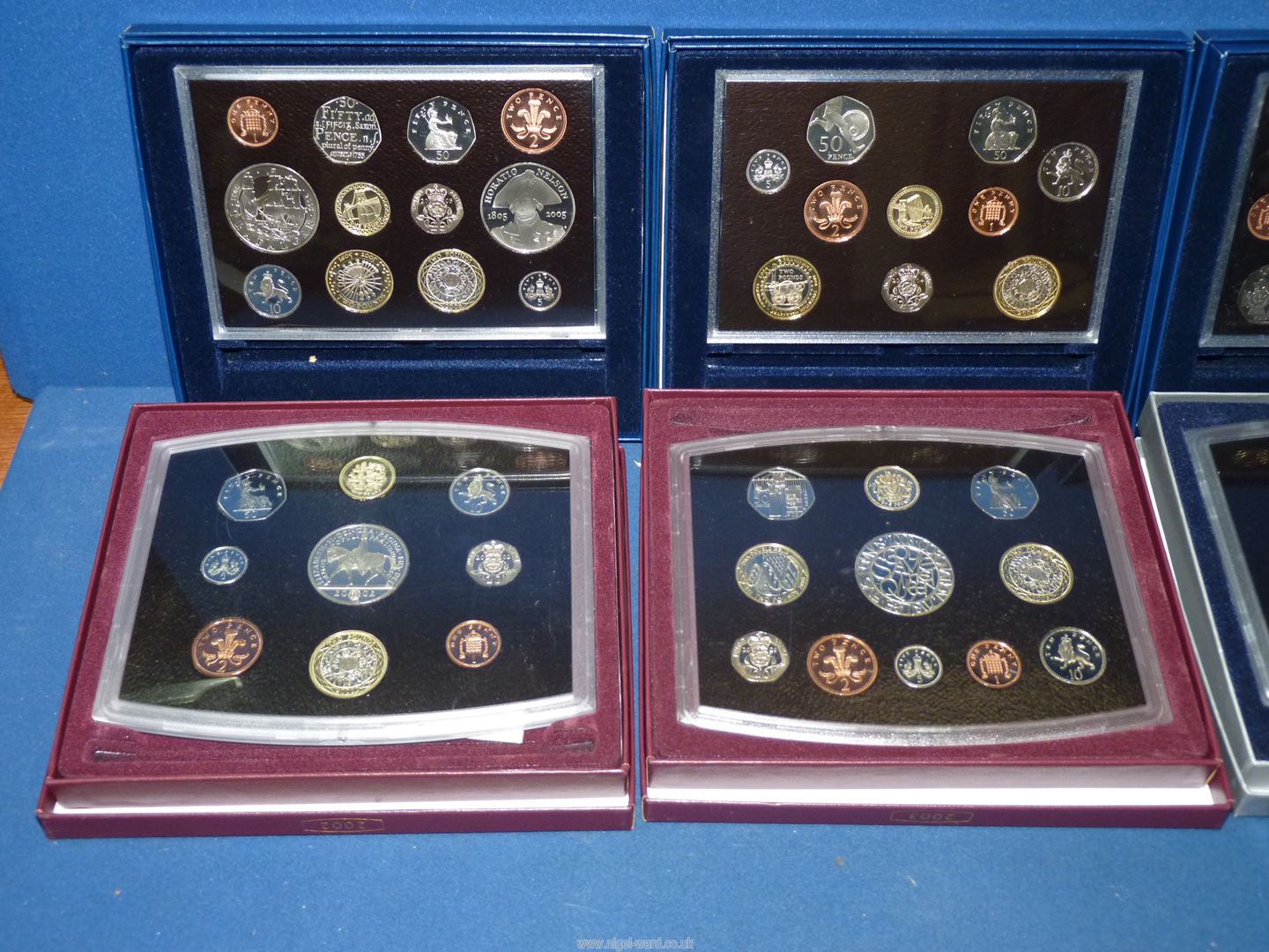 A quantity of 2000-2008 UK Proof coins in cases, boxed (9). - Image 2 of 2