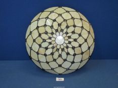 A Tiffany style cream opaque ceiling Light shade, 14" diameter.