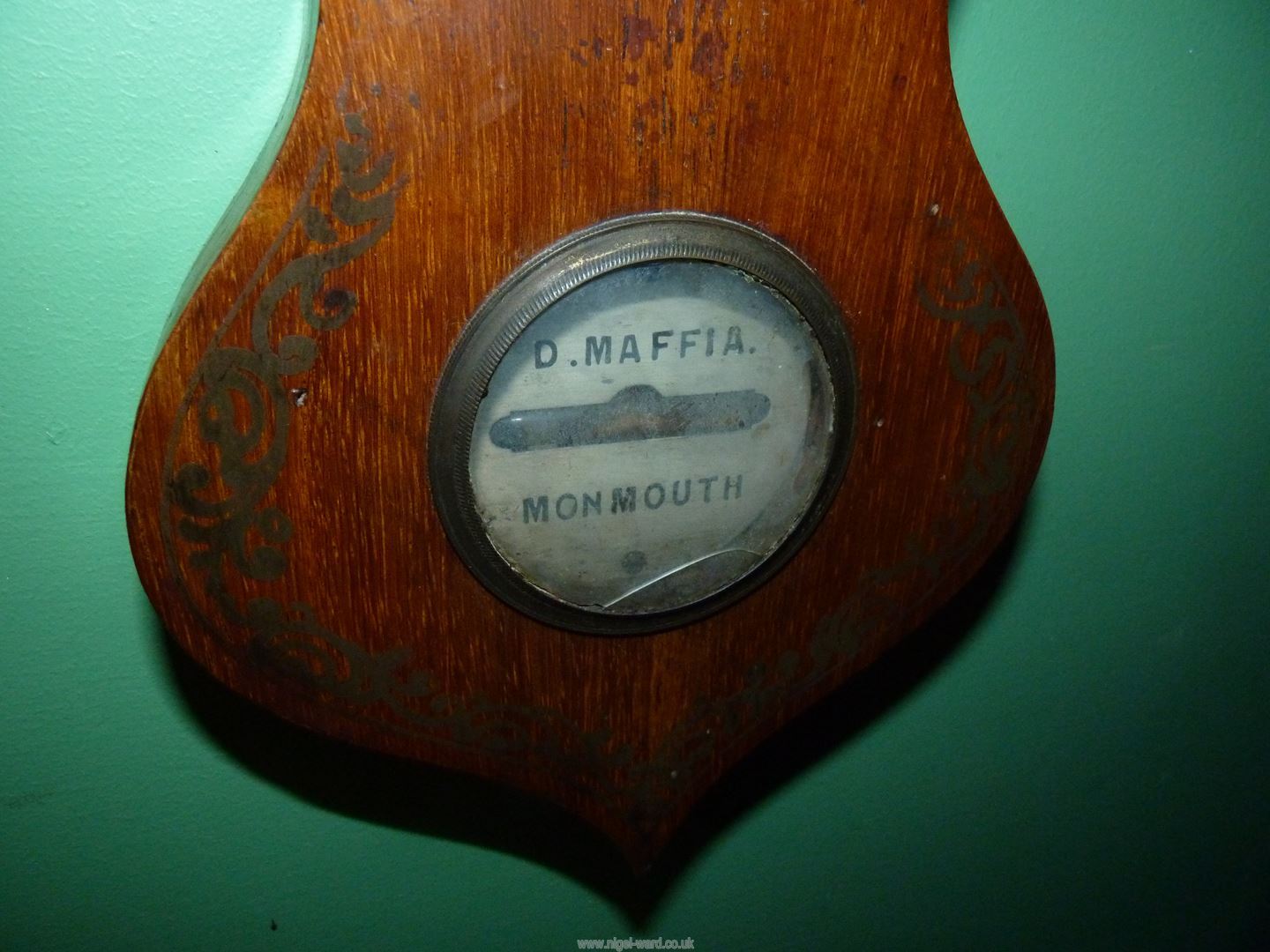 A Mahogany five-point mercury barometer with barometer, convex mirror, thermometer, - Image 5 of 6