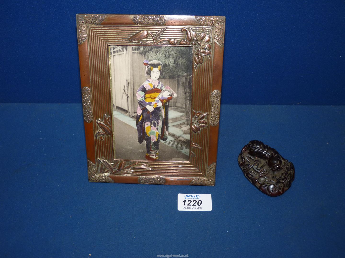 A Japanese copper photograph Frame with traces of silvering, circa 1900,