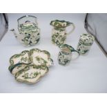 A quantity of Mason's 'Chartreuse' china including jugs, storage jar, kettle and hors d'oeuvre dish,