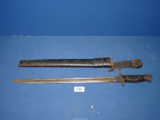 A Bayonet, marked 1913 8 17 Remington, 22'' long, sheath a/f.