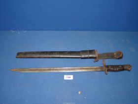 A Bayonet, marked 1913 8 17 Remington, 22'' long, sheath a/f.