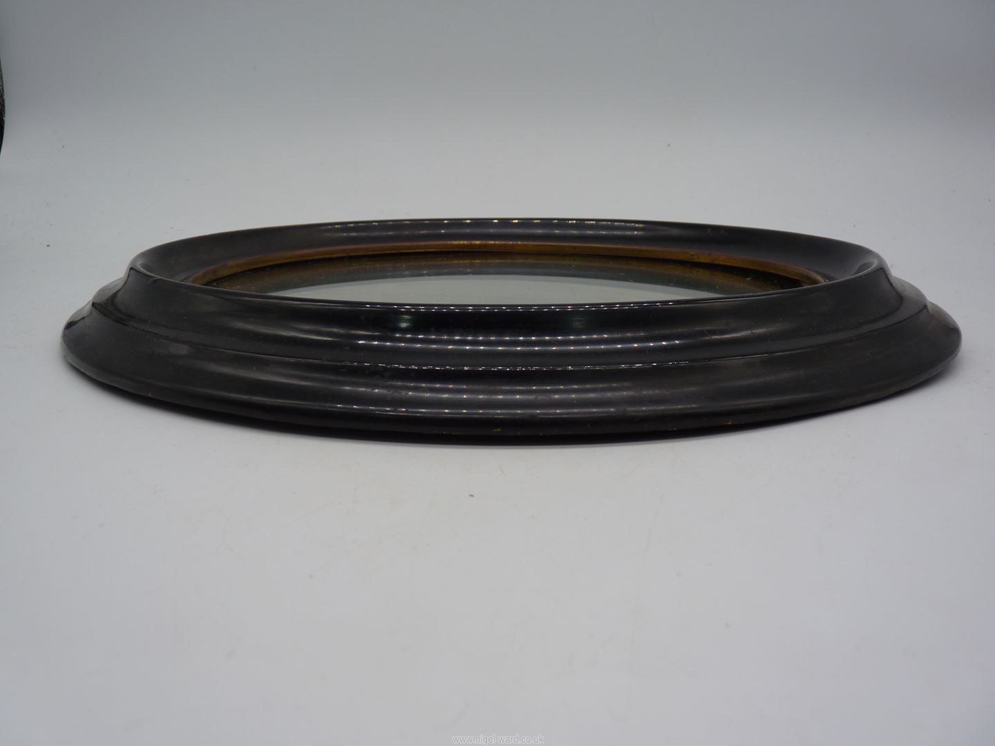 Two small oval Mirrors with gilded rim to inner frame edge of mirror, - Image 14 of 14