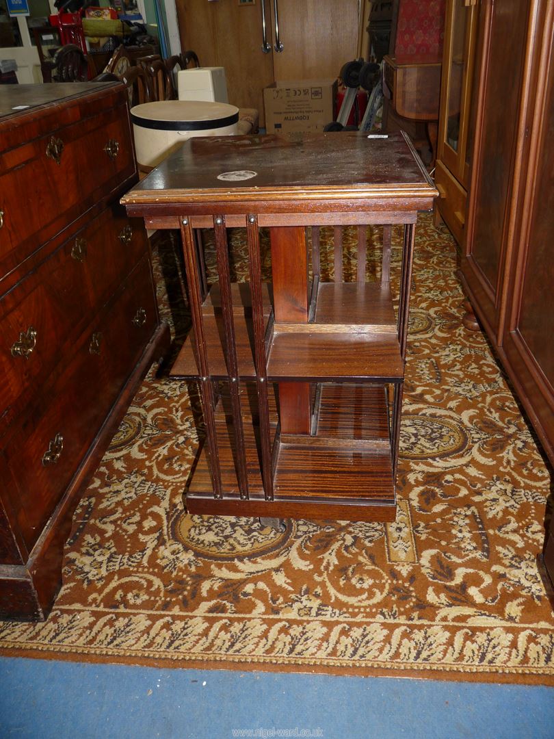 A Mahogany floor-standing revolving bookcase, 19" x 19" x 31" high approx. - Image 2 of 2