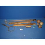 A small quantity of mostly stationary related items including wooden page turners, letter opener,