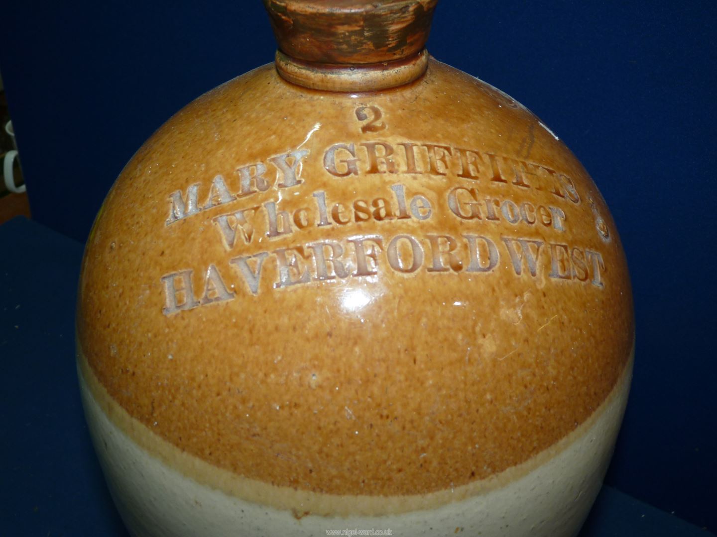 A Stoneware Flagon marked 'Haverford West', 17'' tall. - Image 2 of 2