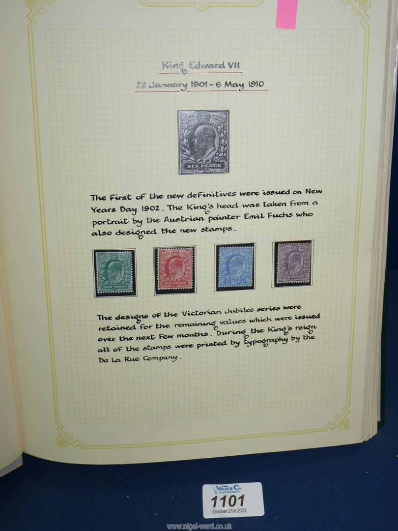 A green 'Simplex' stamp Album and contents: GB stamps/King Edward VII collection. - Image 2 of 11