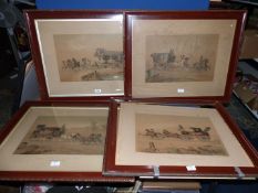 A set of four Etchings of coaching scenes.