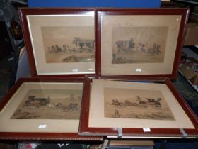 A set of four Etchings of coaching scenes.