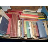 A box of books to include Tomm Mustard SE OG Laer, Travel in England by Thomas Burke etc.
