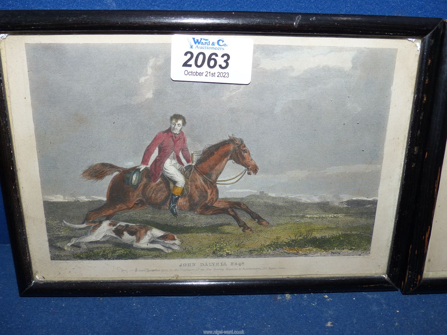 A pair of framed and coloured hunting Engravings of paintings by Francis Grant titled 'John Dalyell - Image 2 of 3