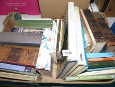 A box of books, including, two volumes of International Library of Famous Literature,