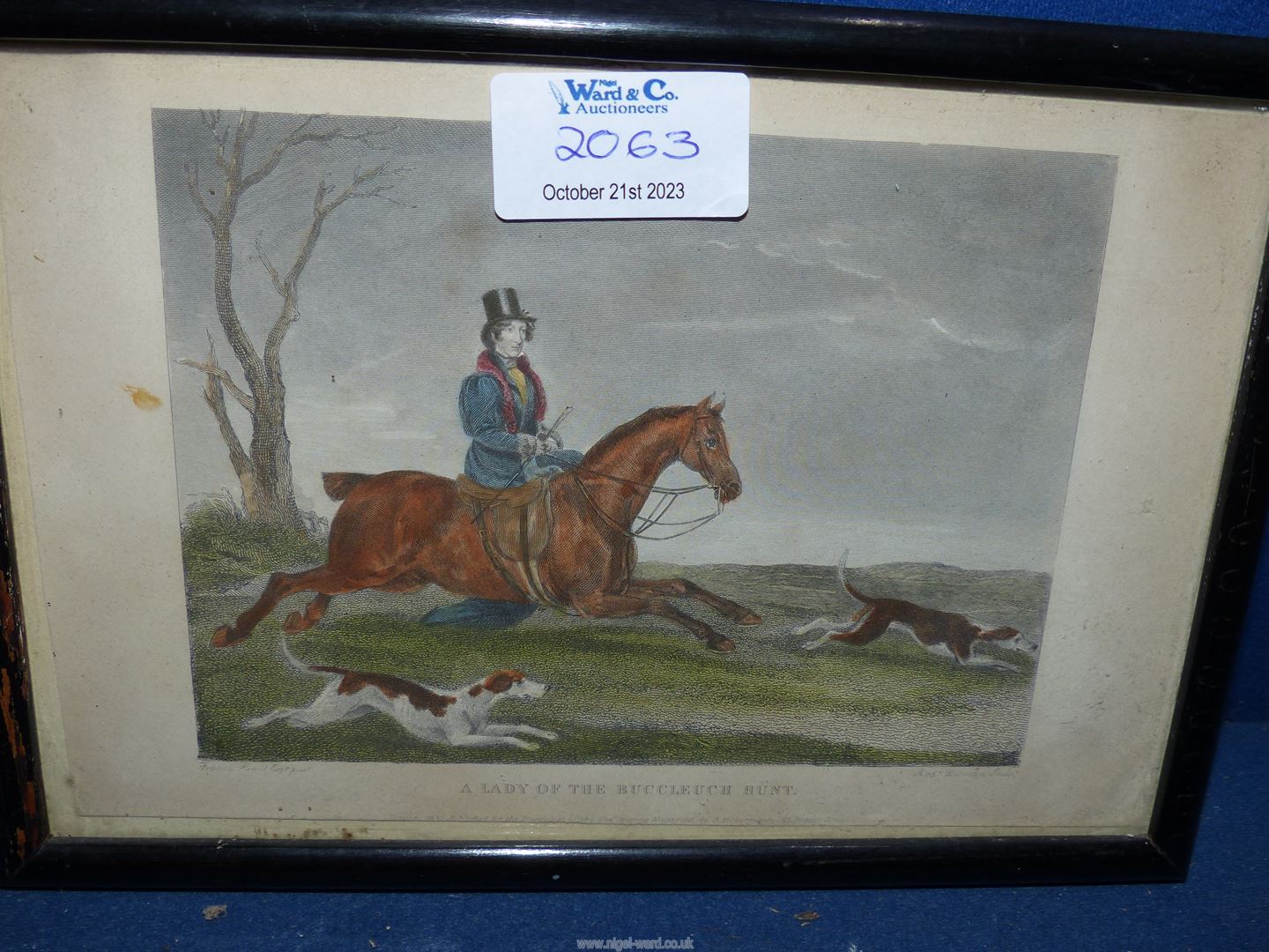 A pair of framed and coloured hunting Engravings of paintings by Francis Grant titled 'John Dalyell - Image 3 of 3