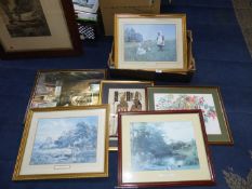 A quantity of Prints to include "Across The Fields" by J.M. Bromley, Buttercups and Daisies by M.