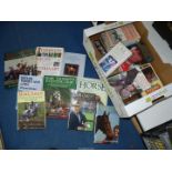 A box of books relating to Horses and Equestrianism.