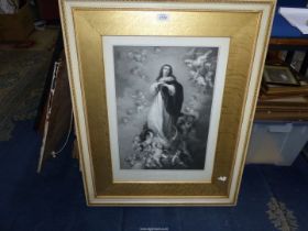 A framed and mounted etching by Bartholomew Esteban Murillo 'L'Assumption', 26'' x 33''.