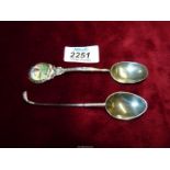 Two silver golfing Teaspoons, Birmingham 1931 and 1997.